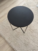 Tavolino laterale Minotti Design - Rovere nero / Metallo