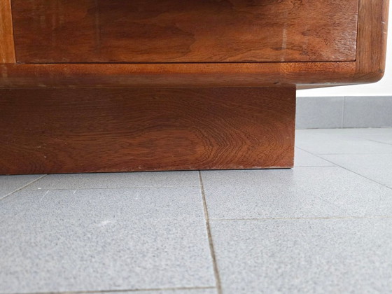 Image 1 of Vintage 1970s Ceramic Coffee Table with Solid Oak Top and 3 Drawers, DLG Capron