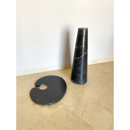 Vintage salontafel van zwart marmer, Italië, jaren 70