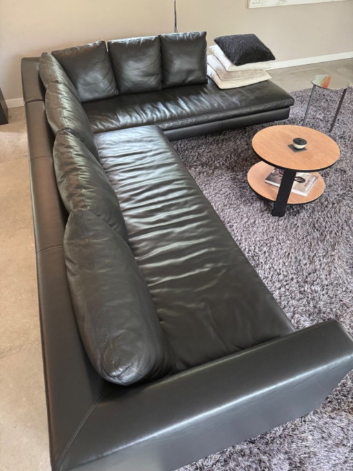B&B Italia Charles Hoekbank – Zwart Alfa Leder – 327 × 230 Cm – hoekbanken, Leather, Metal (photo 2 of 5)