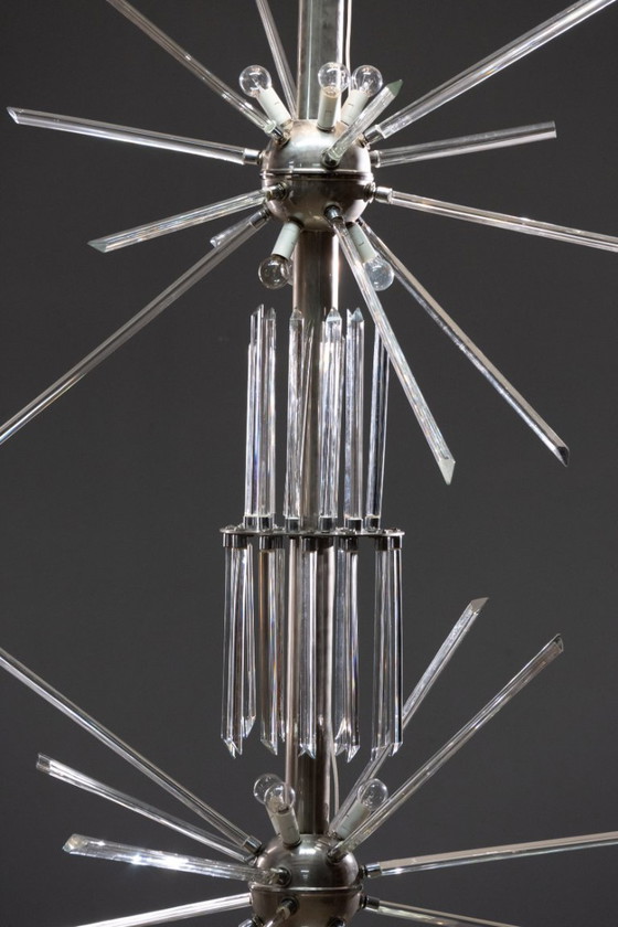 Image 1 of Lampada da terra di René Roubíček, Nový Bor, vetro e metallo, anni '60