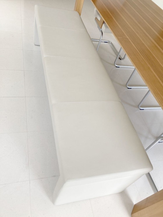 Image 1 of Rolf Benz 620 Essbank, ecrufarbenes Leder, neuwertiger Zustand