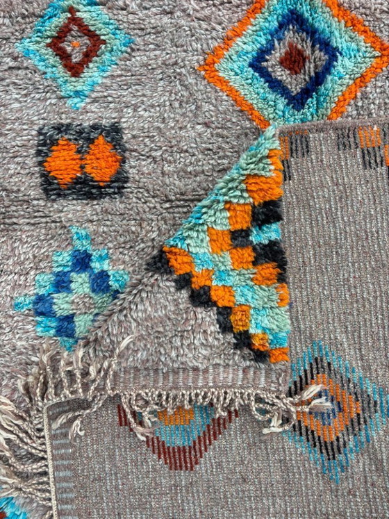 Image 1 of Colorful Moroccan Berber Rug 300X200cm- Authentic Handwoven Wool Carpet, Checkered Berber Rug - Beni ourain Rug - Handmade rug