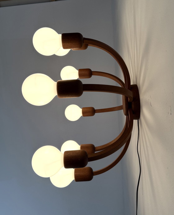 Image 1 of Lampada da parete/soffitto in teak vintage, Domus anni '70