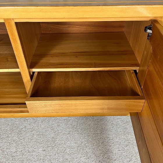 Image 1 of Large French sideboard in solid elm, 1970, attributed to the Chauvin Workshop