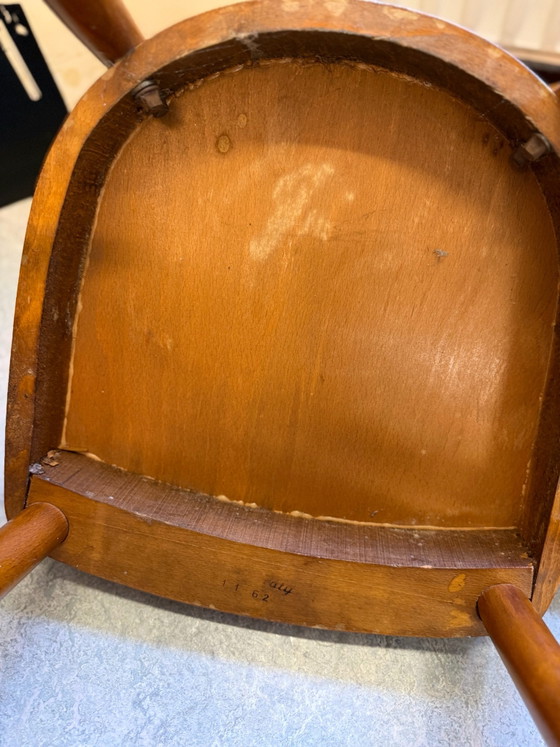 Set di 4 sedie da pranzo vintage Mid-Century con schienale a fuso – ca. 1962 – Legno (photo 15 of 15)
