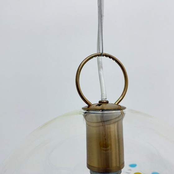 Image 1 of Mid-century design La Murrina glass hanging lamp flowers , 1970s , Italy