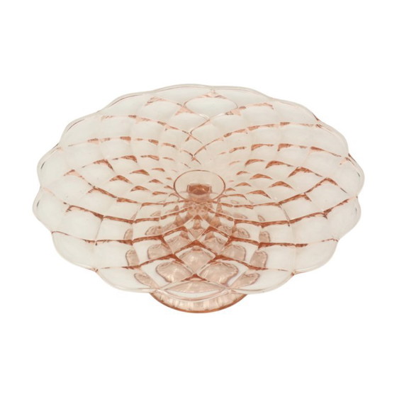 Image 1 of Pink Cake Stand Art Deco Diamond Pattern