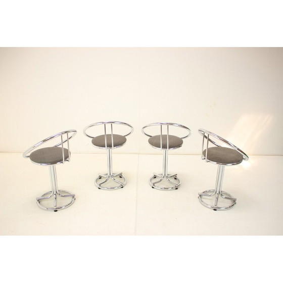 Image 1 of Ensemble de 4 tabourets de bar vintage, Italie 1970