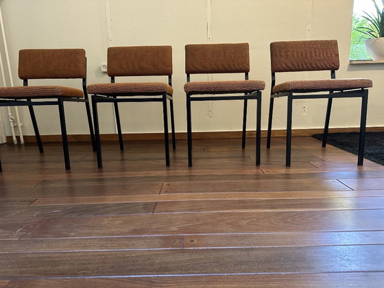 Set of 4 Vintage Design Martin Visser Dining chairs - 1960s, Spectrum, Metal, Textile, Black (photo 2 of 15)