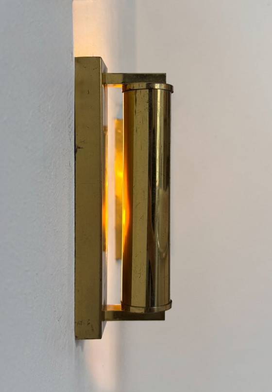 Image 1 of Coppia di lampade da parete vintage moderne regolabili, ottone, Francia 1970