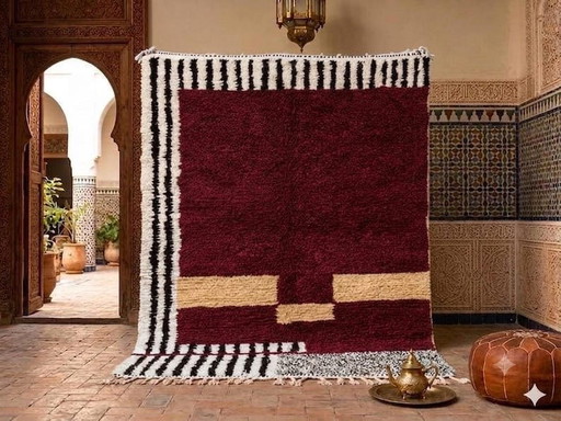 Alfombra Béni Ourain, artesanía tradicional tejida a mano, tamaño 1,5/2,5 m – Accupunto, vloerkleden en tapijten, Wool