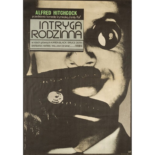 Vintage-Plakat des Films "Familienkomplott" von Alfred Hitchcock und Andrzej Klimowski, 1977