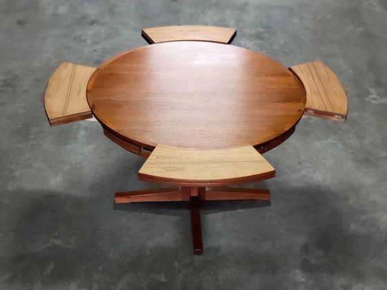 Image 1 of Dyrlund Flip Flap Lotus dining table in teak Denmark 1960
