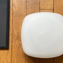 Vintage witte glazen wand-/plafondlamp
