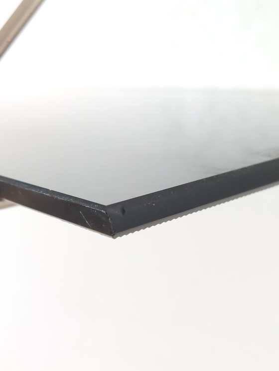 Image 1 of Vintage Mid Century Glass Shelf Wall Shelf Loop Shelf 1970s