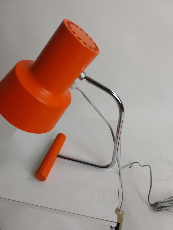Image 1 of 1 x set oranje tafellampen Door Josef Hurka voor Napako 1970's  Tsjechoslowakije 
