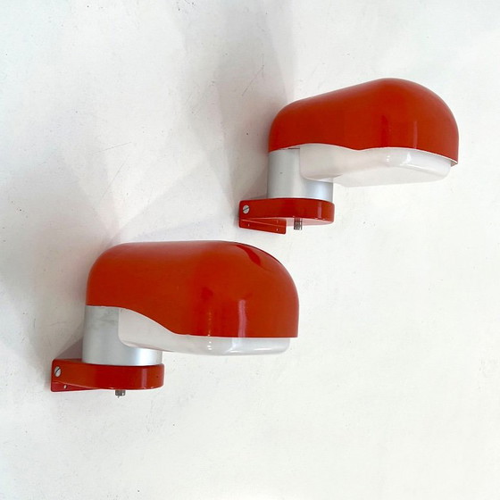 Applique Space Age arancione da esterno, anni '70 – Metallo, Plastica (photo 4 of 8)