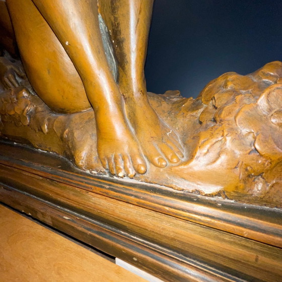 Bacchantes Nude Women & Fruit Sculpture attributed to Jef Lambeau, 1900s – Wood, Barok (photo 9 of 14)