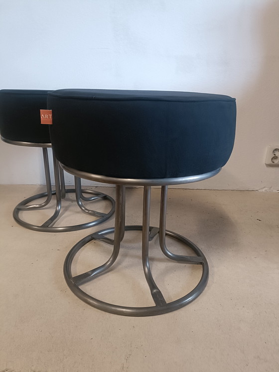 Image 1 of Black canvas pouf