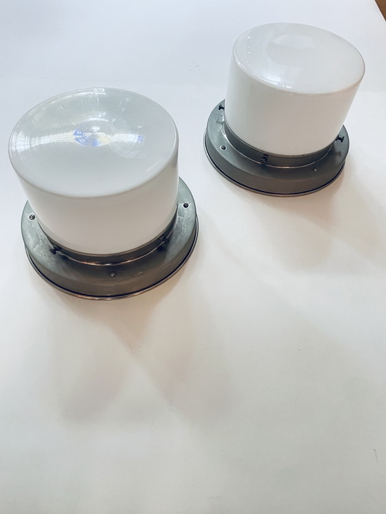 Image 1 of 2x Giso (Gispen) plafonnière ‘Cilinder’. Dutch design 