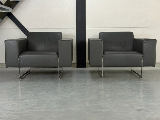 Artifort Mare Poltrone - set di 2 - ottime condizioni – polished steel, Pelle (photo 4 of 10)
