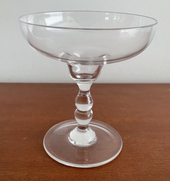 Image 1 of Vier Champagnergläser aus geschliffenem Kristall im Art-Deco-Stil