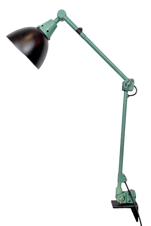 Lampe de bureau industrielle verte d'atelier par Curt Fischer pour Midgard, années 1950