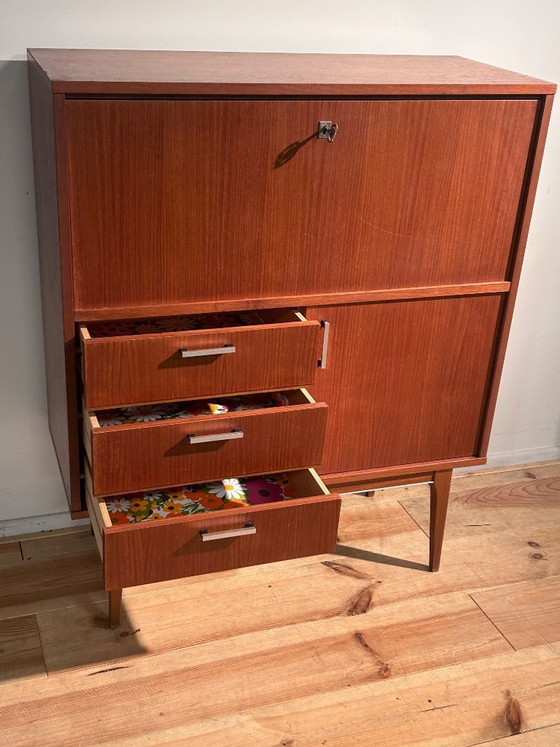 Image 1 of Vintage secretaire in teak, midboard sixties