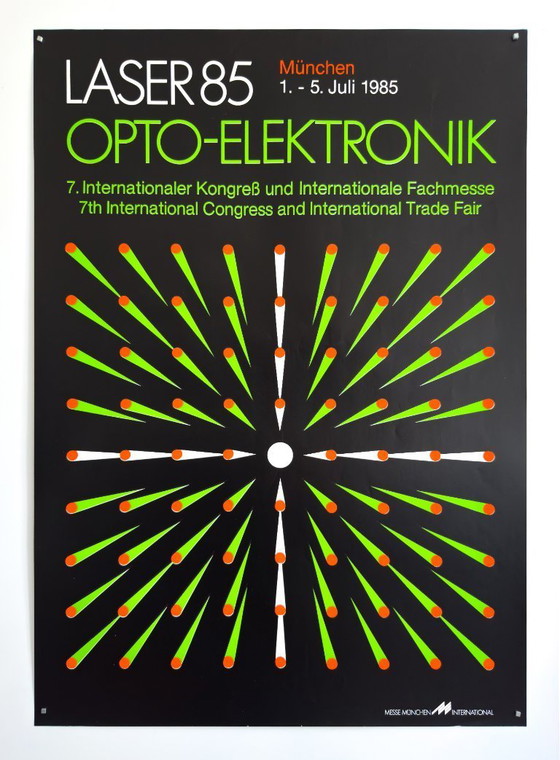 Image 1 of 💥 Laser 85: Opto-Elektronik - Original Poster | München, 1985 | Neokonstruktives Design | 59 × 84 cm (A1)
