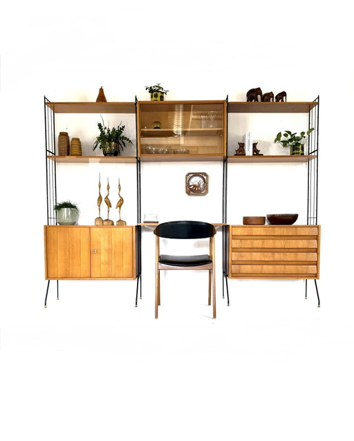 Vintage Freestanding Modular Wall System, Köch Möbel ‘60 – wandkast, Wood, Glass (photo 2 of 15)