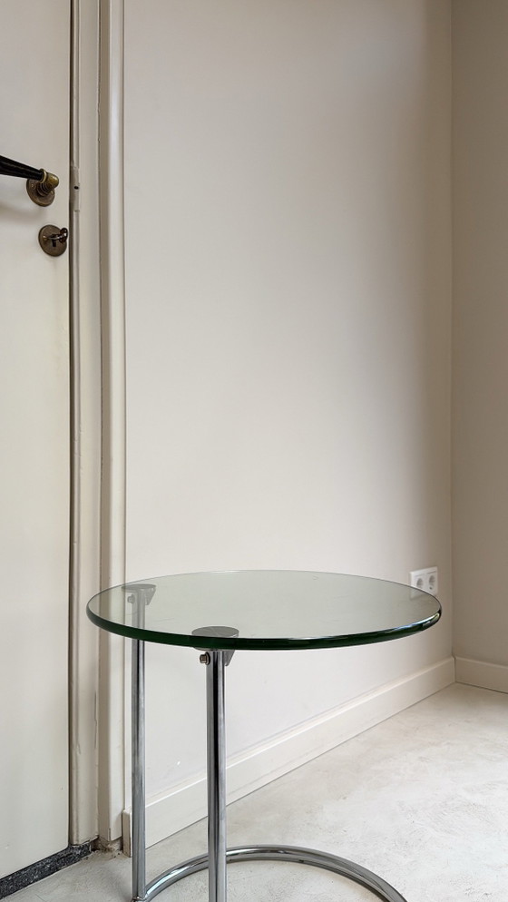 Table basse / Table d'appoint vintage en chrome avec verre de GEBRA, Tables d'appoint, Argenté (photo 4 sur 8)