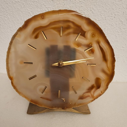 Reloj de mesa de Ágata natural, Junghans, 1960
