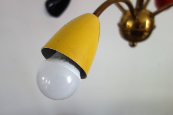 Image 1 of Sputnik kroonluchter met 4 armen, jaren 60