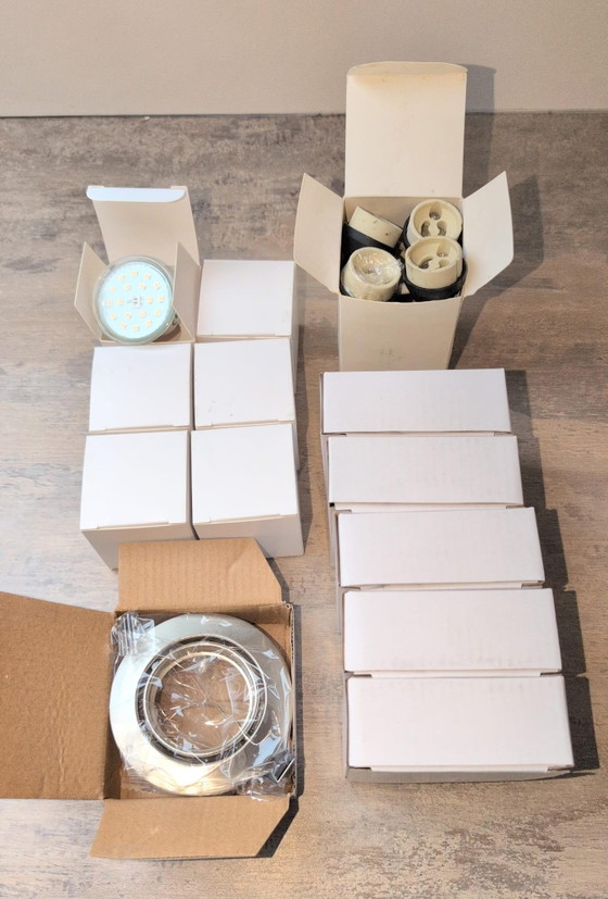 Set of 6 Recessed LED Spot Lights GU10 5W 3000K Satin Nickel, Metal, Modern (photo 11 of 13)