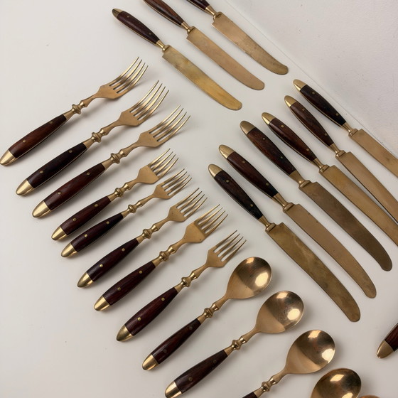 Set di Posate Vintage Danese Scandinavo 29 pezzi 1960 – Legno, Ottone (photo 6 of 7)