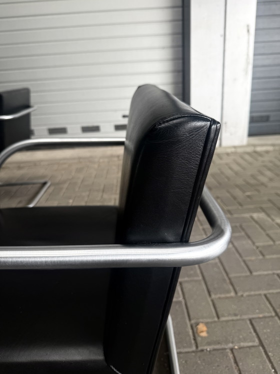 Image 1 of 6 sedie Brno di Mies van der Rohe, Fasem, in pelle nera