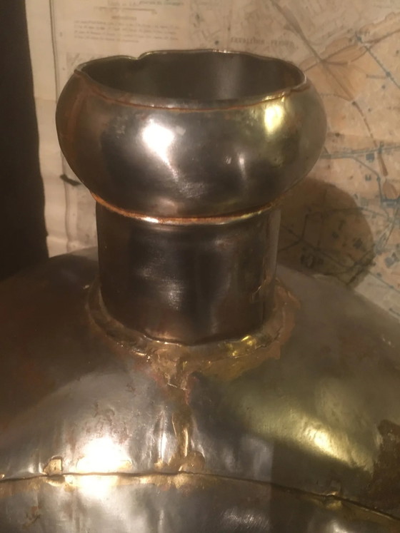 Coppia di borracce in metallo lucidato dal Rajasthan. – Bicchieri e caraffe, Vintage (photo 10 of 12)