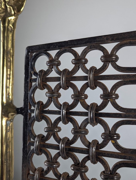 Image 1 of Bronze and Wrought Iron Fireplace Screen by David Marshall, 1970s