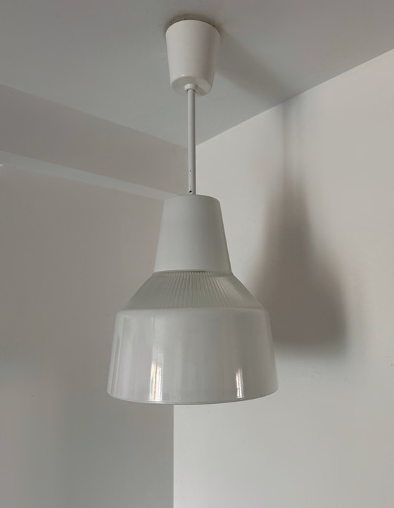 Image 1 of Holophane glass chandelier, 1970s