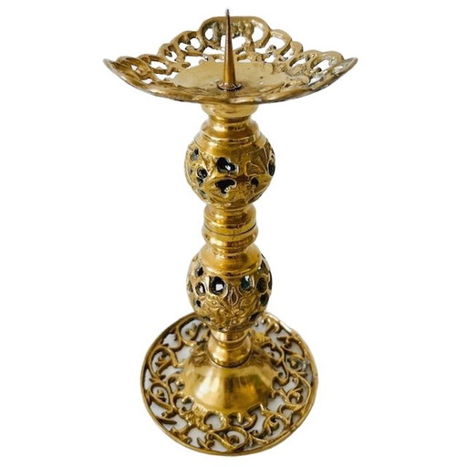 Vintage Brass filigree candlestick