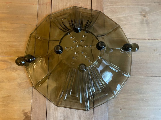 Image 1 of Coupe à fruits style Art déco 1930, vert mousse français