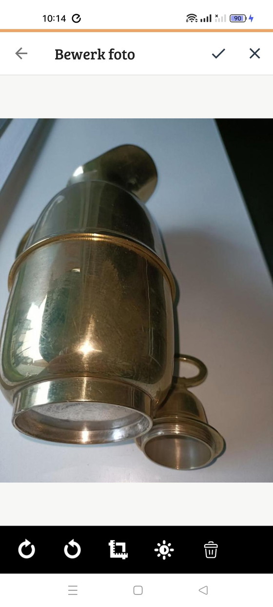 Image 1 of Thermos flask vintage yellow copper