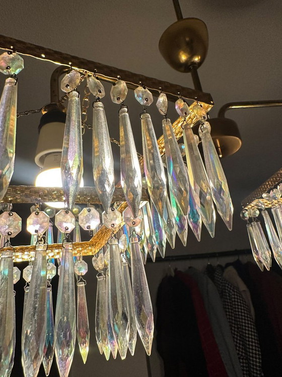 Vintage Chandelier with crystal ornaments – Porcelain (photo 2 of 5)