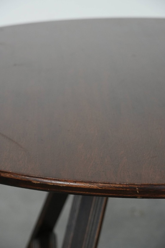 Image 1 of Dutch dining table/folding table from the 20th century, 105 cm diameter