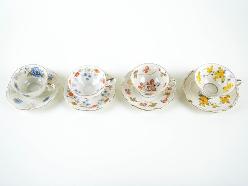 Porzellantassen-Set, deutsches Design, 20. Jahrhundert, hergestellt in Deutschland