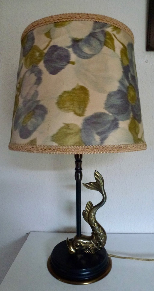 Table lamp with Koi Carp in brass