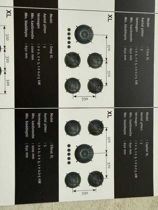 5 burners Pitt cooking