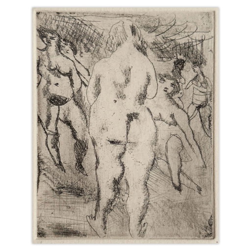Jules Pascin Ets Zes Femmes Nues 1980 – lithos zeefdrukken, Paper (photo 2 of 5)