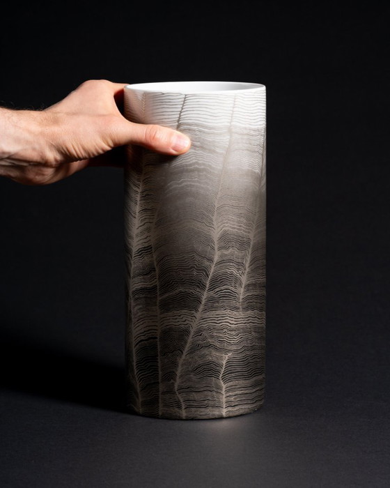 Image 1 of Glam Chic Vintage Rare Alain Le Foll × Rosenthal "Chiffon" Porcelain Vase Duo